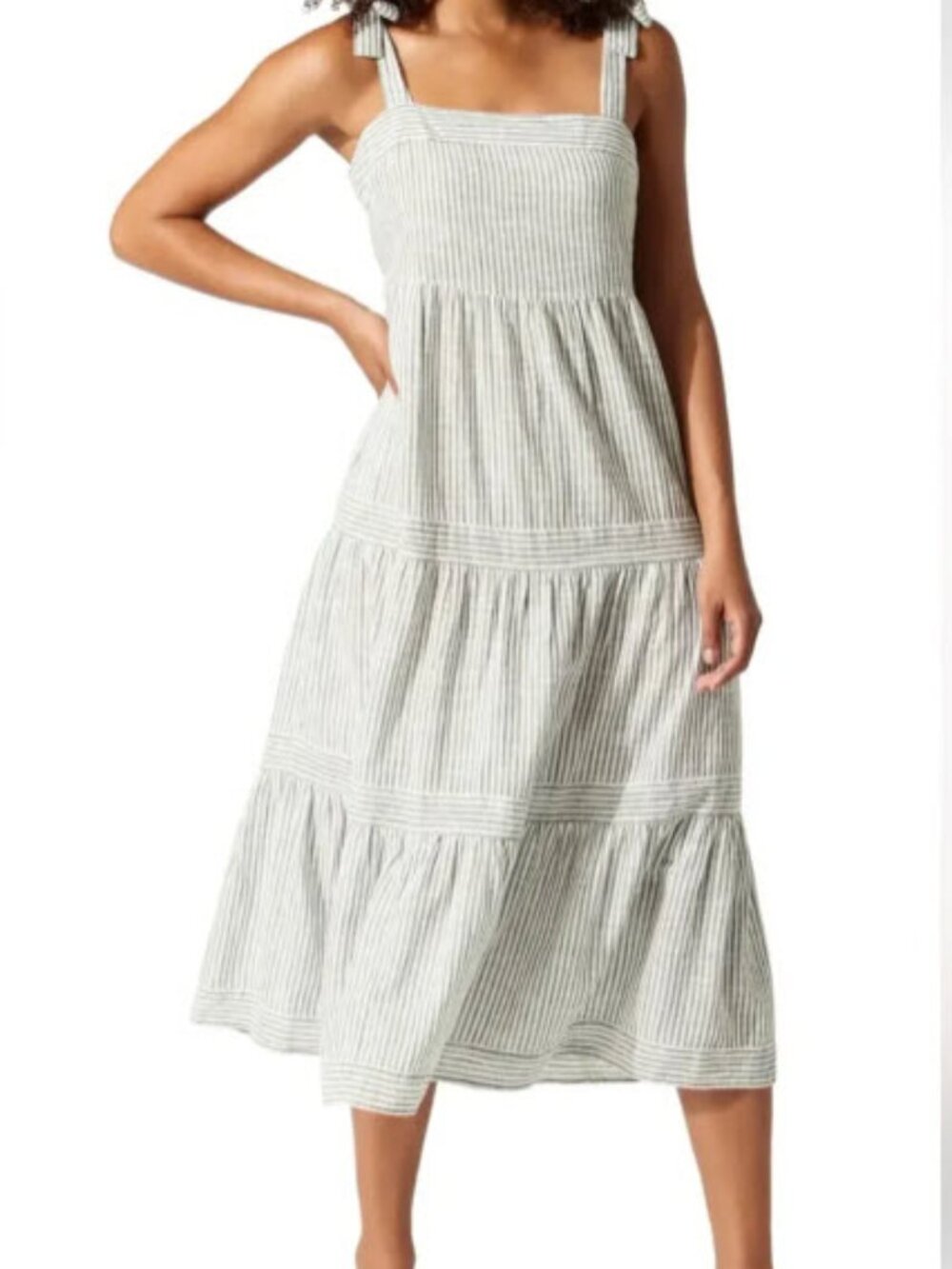 Tommy Bahama Striped Tiered Maxi Dress | Size XS